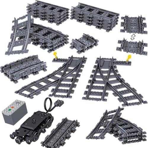City train Railway Track model sets straight curve assembled building blocks DIY Construction boys girls toys Childrens Gift