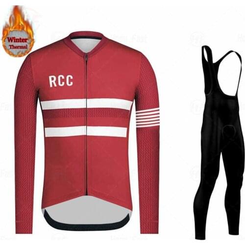 Raphaing Team Winter Thermal Fleece Long Sleeve Cycling Jersey Set MTB Bicycle Maillot Ropa Ciclismo Bike Clothing Uniform