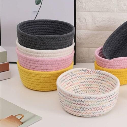 Laundry Basket for Clothes Socks Storage Basket for Toys Cotton Thread Woven Finishing Basket Nordic Desktop Debris Storage Box