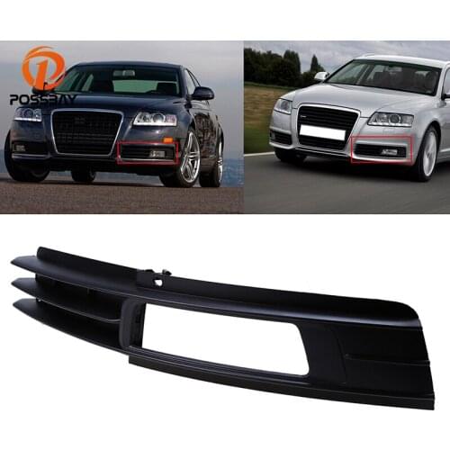POSSBAY Left Side Car Front Bumper Lower Grille Grill Fog Light Cover For Audi A6(C6) Sedan/Avant 2008-2011 Auto Replacement