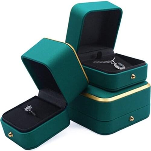 Gift Packaging Ring Box Wedding Propose Present Earring Pendant Necklace Storage Holder Jewelry Case Organizer Artificial PU