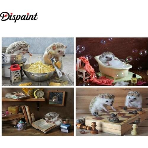 Dispaint Full Square/Round Drill 5D DIY Diamond Painting "Animal hedgehog" 3D Embroidery Cross Stitch 5D Home Decor Gift