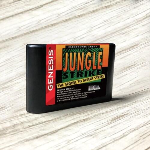 Jungle Strike - USA Label Flashkit MD Electroless Gold PCB Card for Sega Genesis Megadrive Video Game Console