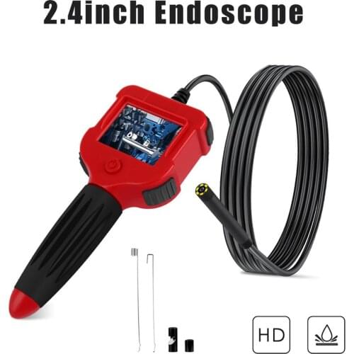 Industrial Endoscope 2.4 Inch Screen Inspection Camera 5.5mm HD Handheld Endoscope Waterproof Borescope
