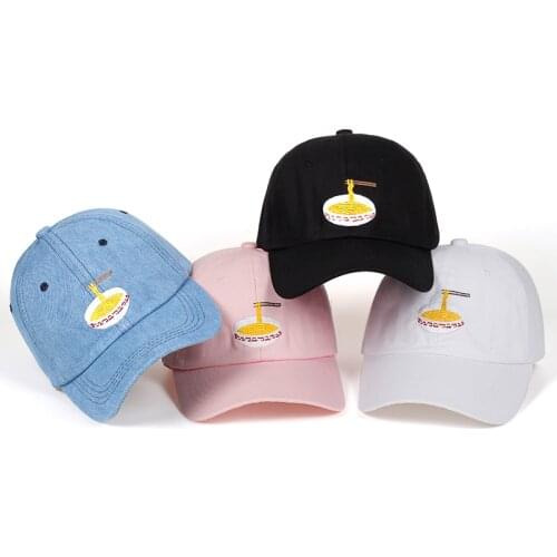 Adjustable Instant Noodles Embroidery Cotton Baseball hat Unisex Baseball Cap Casual Dad Hats Girl Snapback Cap Bone Garros