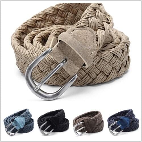 Cow Genuine Leather Belt luxury Strap Knittedbelts for new fashion classice vintage pin buckle For Women&Men belt High Qualit