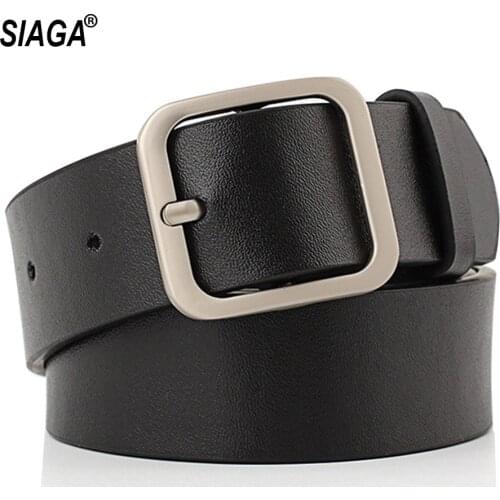 Ladys All-match Quality PU Leather Belts Alloy Buckle Metal Ladies Casual Belt for Women Jeans 3.3cm Width LDWJ001
