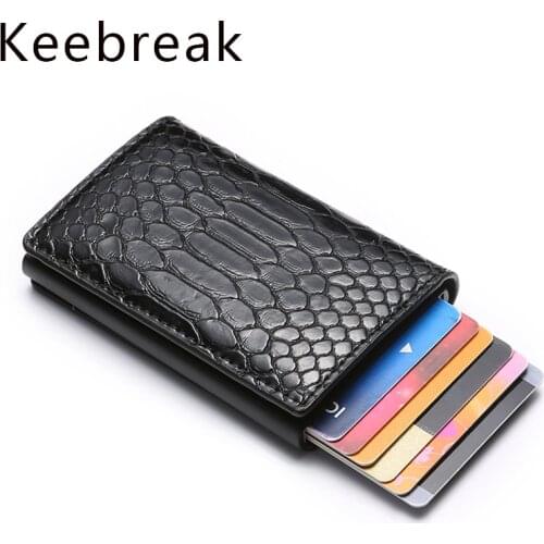 Rfid Blocking Credit Card Holder Wallet Men Bank Business id Cardholder Metal Case Protector Minimalist Slim Creditcard Bag Mini
