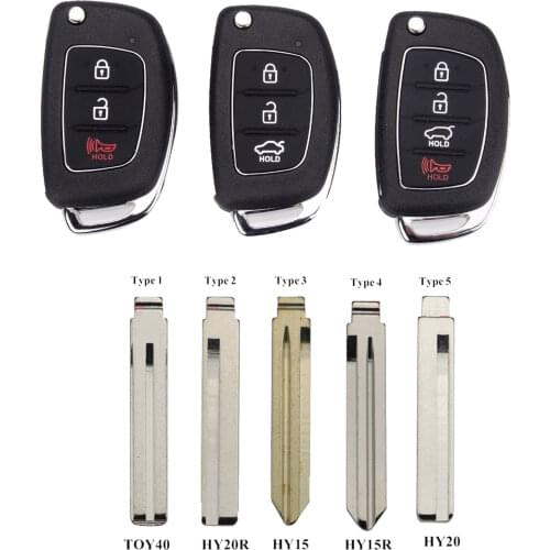 Jingyuqin 10PS 3/4 Buttons Flip Folding Remote Car Key Fob Shell Case Cover For Hyundai HB20 SANTA FE IX35 IX45 Accent I40