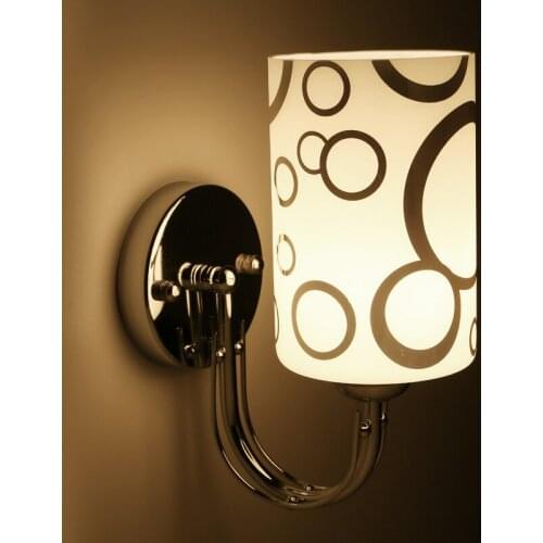 Modern Creative Simple Bedside Wall Light Furniture Lighting LED Light Decoration E 27 Glass Lampshade Living Room/Bedroom