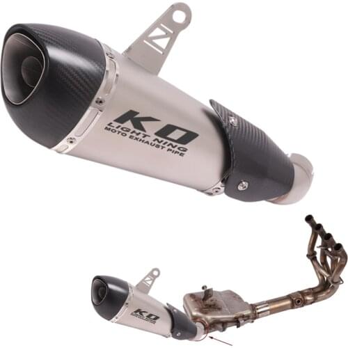 For Kawasaki Z900 Ninja 900 2017-2019 Exhaust Pipe Motorcycle Carbon Fiber Slip-on Muffler Removable DB Killer Escape Gasket