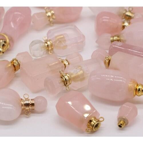 Natural Stone Gem Perfume Bottle Cut Flour Crystal Cute Fresh Handmade Crafts DIY Making Necklace Bracelet Jewelry for Women