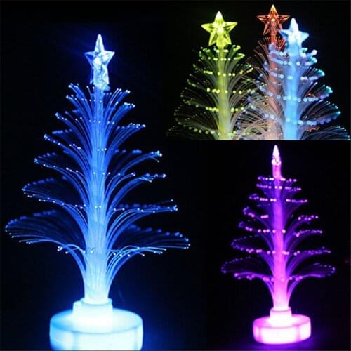 1pcs Colorful Christmas Tree Lamp LED Light Fiber Optic Nightlight Children Xmas Gift Xmas Decoration Night Light-Up Toy
