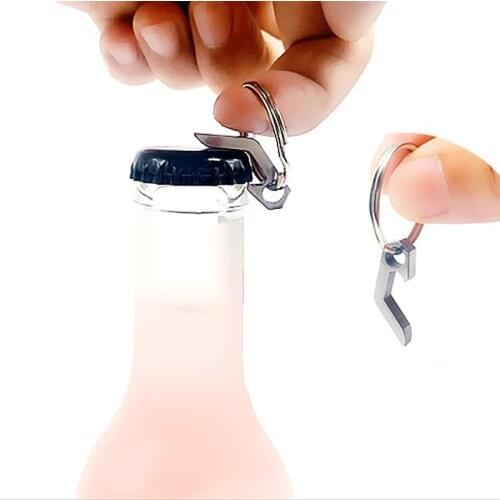 Mini Titanium Alloy Can Opener Keychain Multi-functional Gadgets Outdoor Portable Drinks Jar Bottle Openers