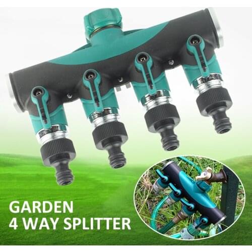 1pc Zinc Alloy Hose Splitter Connector Split Garden Water Faucet Adapter 4-Way Garden Watering Connectors Supplies