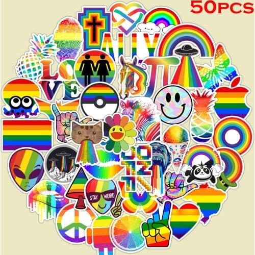 50PCS Cartoon colorful series Stickers Waterproof PVC Decal for Laptop Helmet Bicycle Luggage Guitar Phone Case