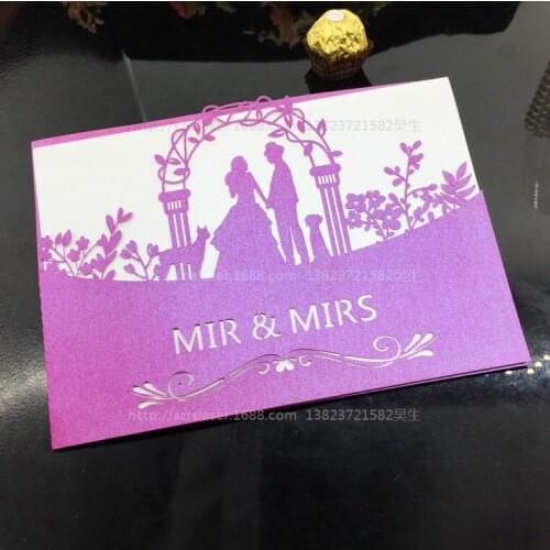 12x18cm Laser Cut wedding Greeting Postcards Gift Cards Custom Blank Vintage Invitation Marriage Letters Messages 10pcs 5ZSH070