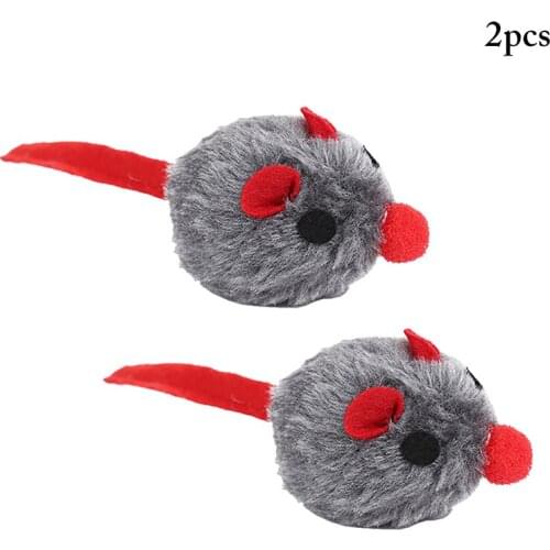 2PCS Cat Toy Mice Pulsh Toys Artificial Plush Mouse Toy Cat Chew Toy Kitten Toy