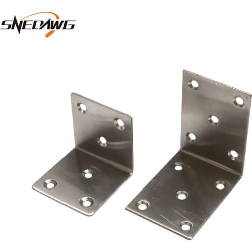 2pcs Stainless Steel Corner Bracket Furniture L Type Bracket 40x40/50x50/70x70mm 90 Degree Corner Bracket for Cabinet Table Bed