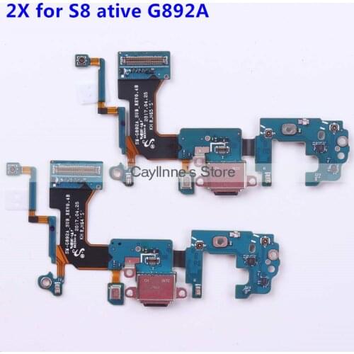 2pcs Charging Port Flex For Samsung Galaxy S8 Active G892A USB Charge Charger Dock Connector Replacement