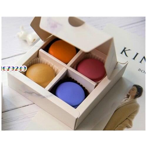 4/6pcs Marble texture Macaroon Cake box/ Macaroon food box/cup cake Box /Biscuit snack packaging /Chocolates box 100pcs/set