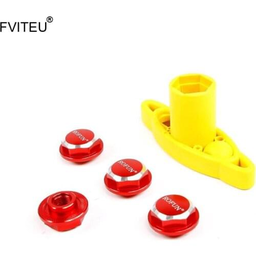 FVITEU CNC Alloy wheel adapter and plastic wheel wrench for 1/5 Losi 5ive T Rovan LT KM X2