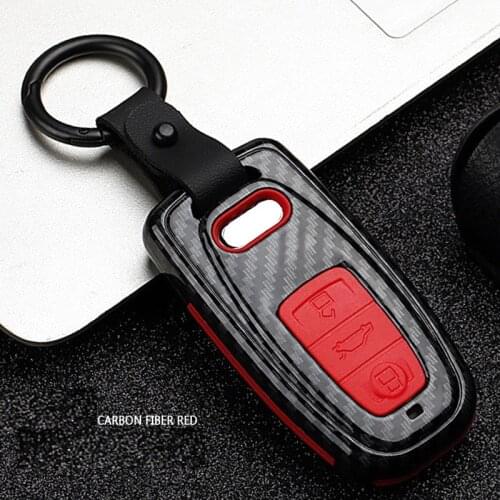 Carbon Fiber ABS decoration protection Key Case For Audi A6L Q5L A3 Q3 Q5 S3 A4 A4L Q7 A5 2018Keychain Bag Auto Accessories