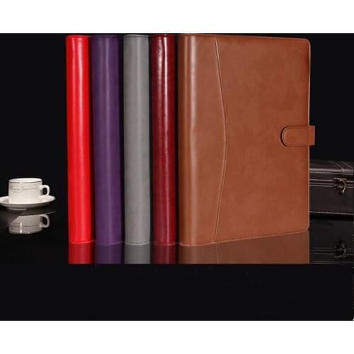 A4 PU faux leather Business portfolio folder for documents papers padfolio briefcase with ring binder calculator notebook 1210B
