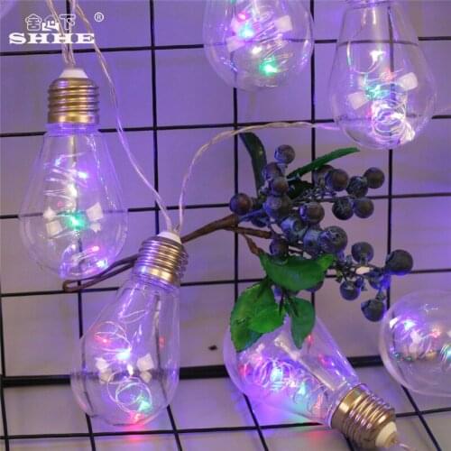 Battery Operated String Lights 2.5M 50 LED Copper Wire Bulb A55 Fairy Lights for Garden Christmas Wedding Holiday Decoration