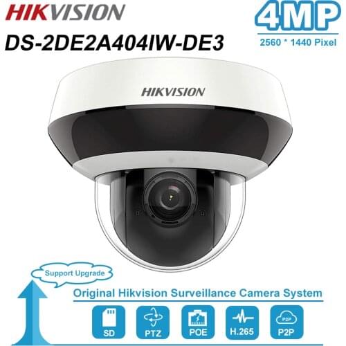 Hikvision 4MP 2.8-12mm 4x Dome PTZ IP Camera PoE Audio SD Card Slot Outdoor Weatherproof CCTV Surveillance DS-2DE2A404IW-DE3