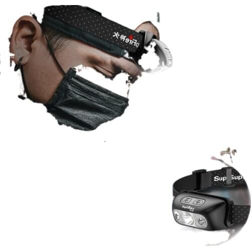 Ear small lightweight head-mounted charging headlight glare pedicure illumination-light sensor head Fishing