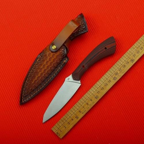D2 steel outdoor small straight knife high hardness field survival saber outdoor hunting portable knife household fruit knife