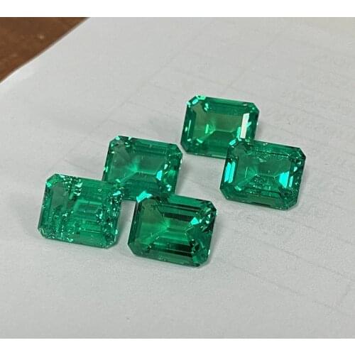 Meisidian 10X8mm 2.7CTS Lab Created Columbia Emerald Stone Octagon Hydrothermal Emerald Ring