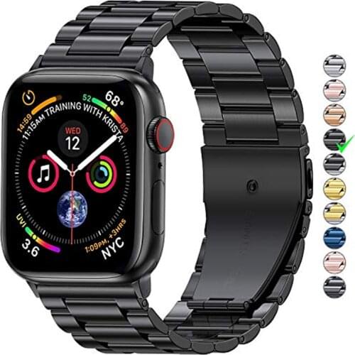 Metal stainless steel strap compatible for Apple watch 44mm 42mm 40mm 38mm Men/Women Replacement belt for iwatch 6 5 4 3 2 1 SE