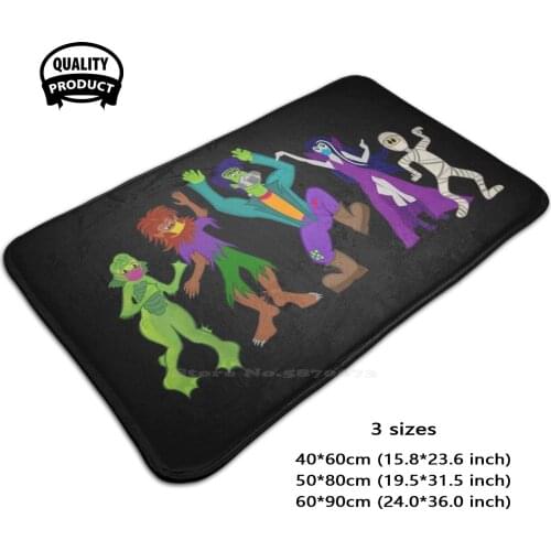 The Monster Soft House Family Anti-Slip Mat Rug Carpet Monster Mash Monster Mash Cartoons Frankenstein Mummy Werewolf Sea