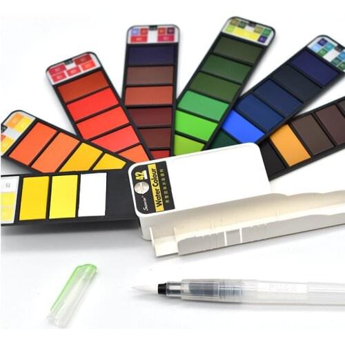 18/25/33 Colors Watercolors Pigment Paints Set Solid Watercolor Waterbrush For Drawing Painting Art Supplies Premium