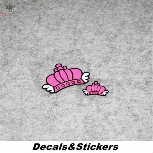 NO.S017 Cartoon Crown Wings 3M Reflective Modified Stickers Car Helmet Sticker Waterproof Decals Racing Motorcycle