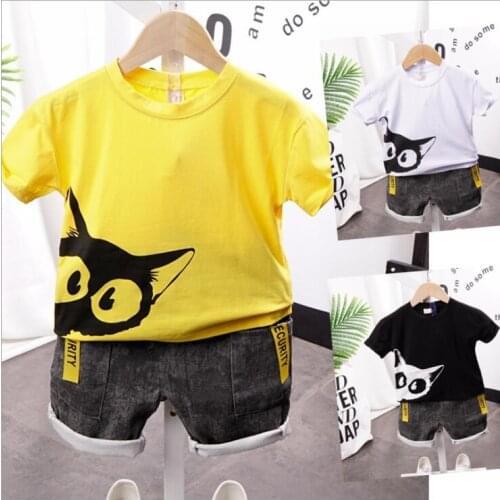 Boys Clothes Summer Kids Baby boys Cartoon T-Shirt Short Boy Outfit Sport Suit Children Clothing Set 2 3 4 5 6 7 Years