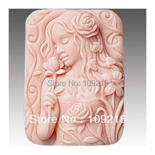 Wholesale!!!1pcs Flower Girl (50077) Silicone Handmade Soap Mold Crafts DIY Mold