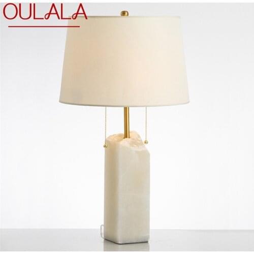 OULALA Modern Luxury Table Lamp Design White Marble E27 Desk Light Home LED Decorative For Foyer Living Room Office Bedroom