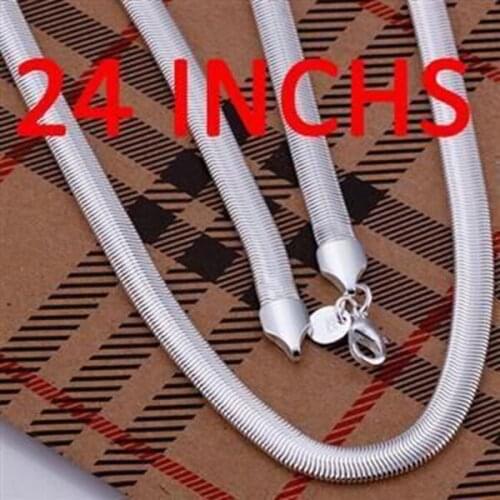 Necklace Silver Plated Necklace Silver Fashion Jewelry Necklace 24 Inches Chain Jewelry Wholesale Free Shipping ueiw LN193-24