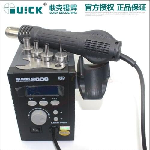NEW QUICK 2008 ESD Digital Display Heat Gun Welding Rework Soldering Station For iPhone Android Mainboard BGA Maintenance Tools
