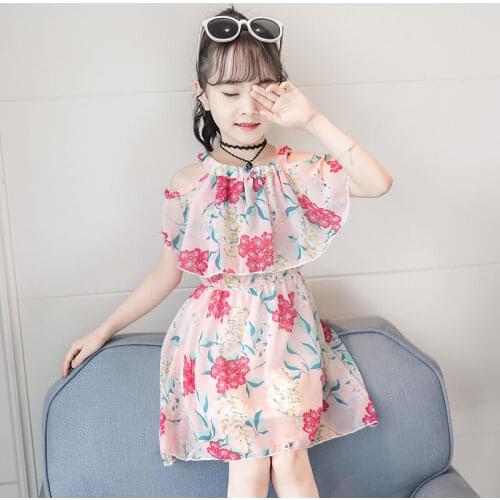 Girl Dress 2021 Summer Floral Pattern Beach Dress For Girl Bohemia Children Dresses Costume For Girls Teen 5 6 7 8 9 10 12 Years