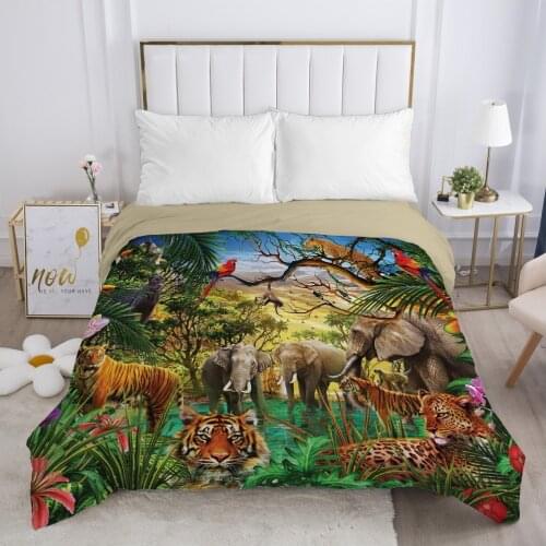Cartoon Childrens Duvet cover Quilt/Blanket/Comfortable Case Bedding for kids baby boy girls 140x200 for Home Car jungle