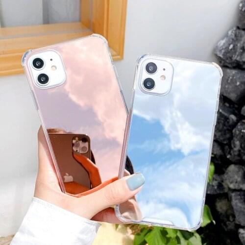 Luxury Clear Makeup Mirror Cover Case For iPhone 12 Mini 11 Pro X XS Max XR 8 7 6S Plus SE 2 2020 Silicone Shockproof Phone Case