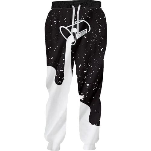 CJLM 2019 unisex hip hop 3D print starry sky animal ribbons leaves fruit custom large size sweatpants Dropshipping