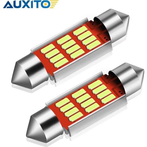 AUXITO C10W C5W LED Canbus Festoon 36mm Number License Plate Light Lamp 6000K 12V For VW Golf Passat 2008 Jetta Touareg BMW X3