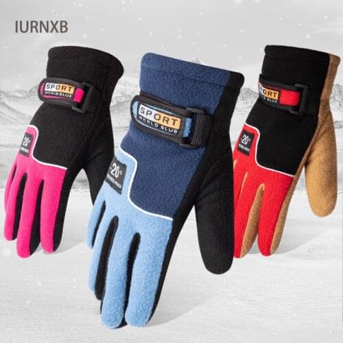Winter Female Gloves Warm Motorcycling Sports Skiing Snowboard Flocking Men Women Ski Gloves