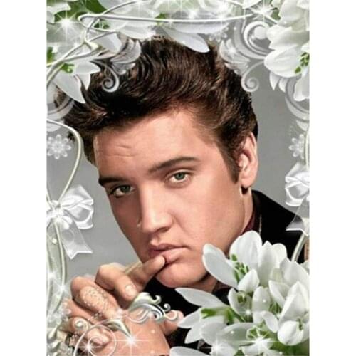 Elvis Presley Printed Fabric 11CT Cross Stitch DIY Embroidery Kit DMC Threads Knitting Handiwork Needlework Sewing Decor