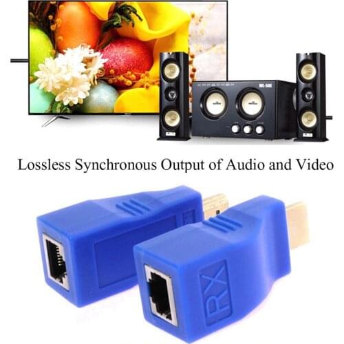 1080P HDMI-compatible To RJ45 Over Cat 5e/6 Network Cable Extender Converter Adapter HDMI-compatible Extender up to 30 meters